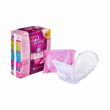 Poise Bladder Control Pad 3 X 11 Inch Length Heavy Absorbency Sodium Polyacrylate Core Regular, 84PK 19568
